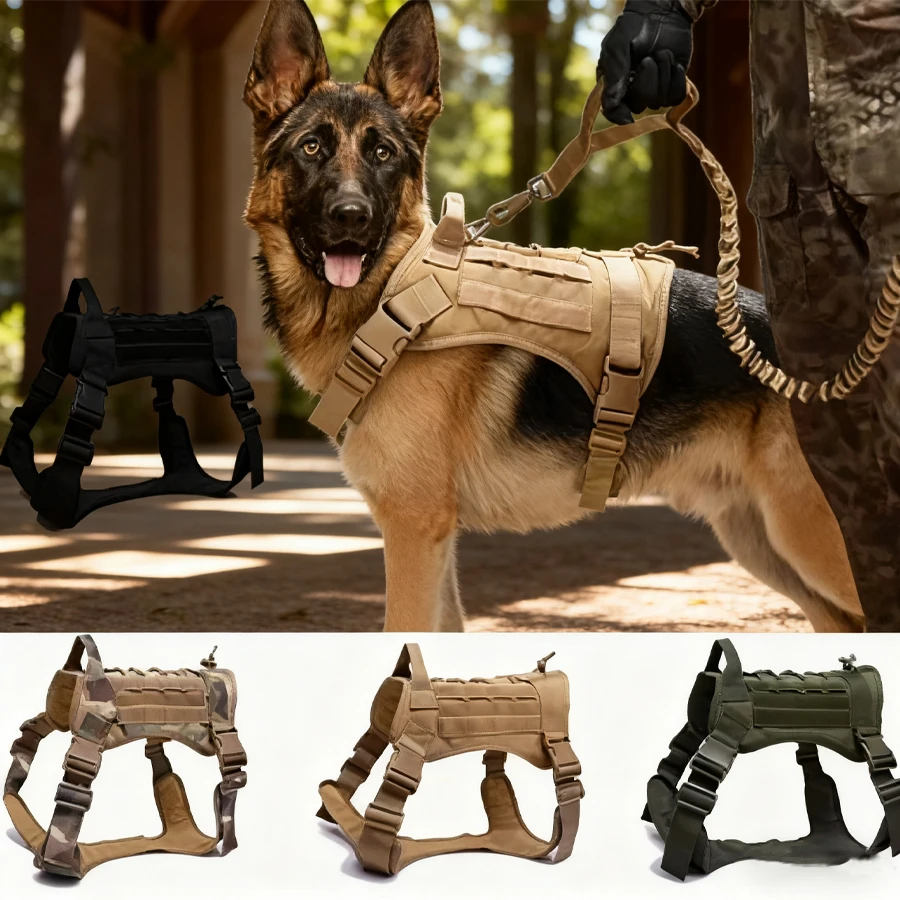 Tactical Dog Harness Military Training Padded Quick Release Vest Pet Training for Set 1005010107381091