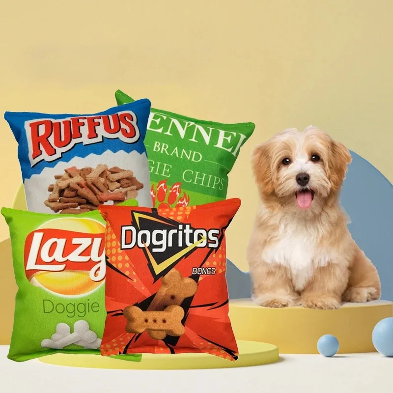 Funny Crisps Dog Toys Interaction Chew Molars Plush Bite Resistance Clean Teeth Oral 1005010124158307