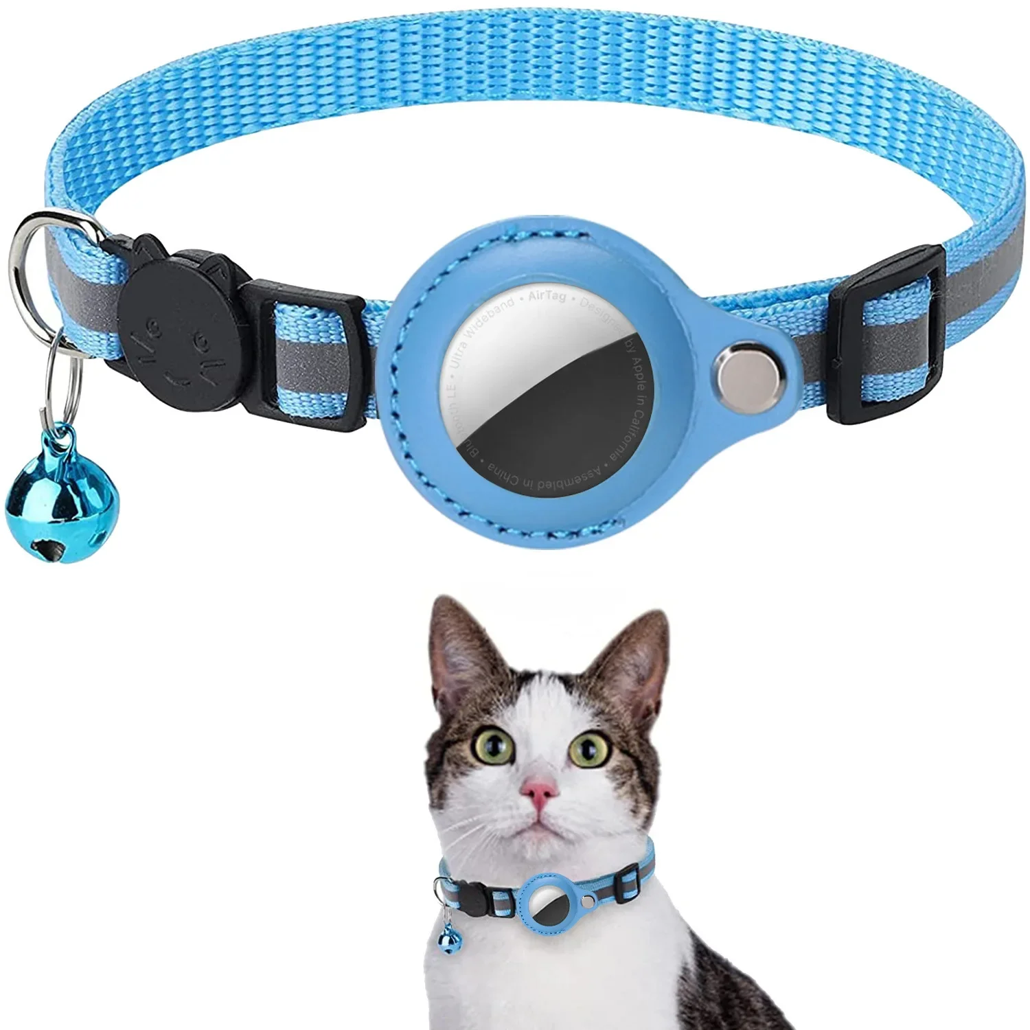 Waterproof Cat Airtag Collar with Bell & Secure Case Breakaway Design Reflective Strips 1005010127701985