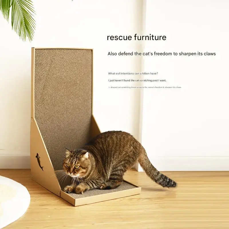 Cat Scratching Post L-Shaped Scratch Board Wear-Resistant Scrapers Furniture Training Grinding Claw 1005010132359191