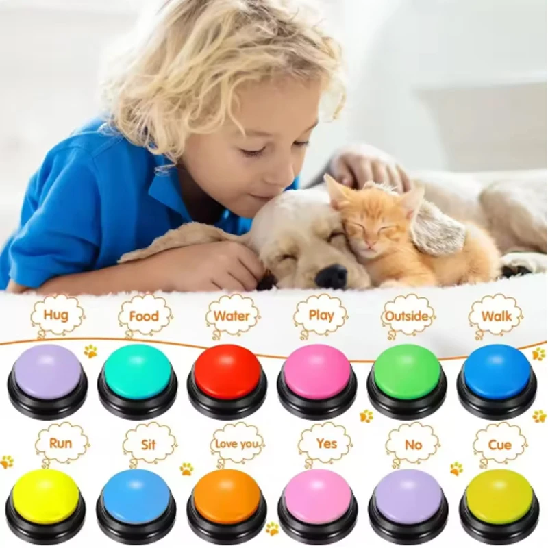 Dog Toys Funny Dog Recordable Pet Toys Talking Pet Starters Pet Speaking Buttons Portable Cute Pet 1005010135087936