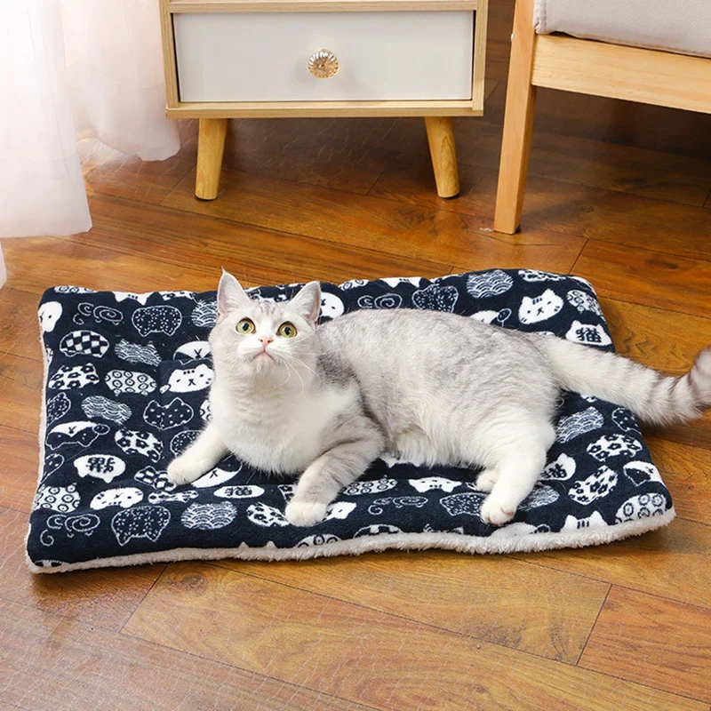 Thicken Cat Mat Breathable Flannel Cat Sleeping Mat Soft Dog Cushion for Small Dog Winter Warm Cat 1005010136901457