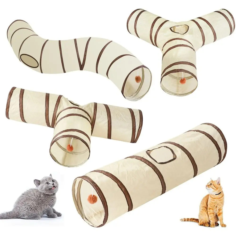 Fun Polyester+steel Wire Cat Tunnel Tube Breathable Foldable Cat Nest Training Interactive 1005010140672901