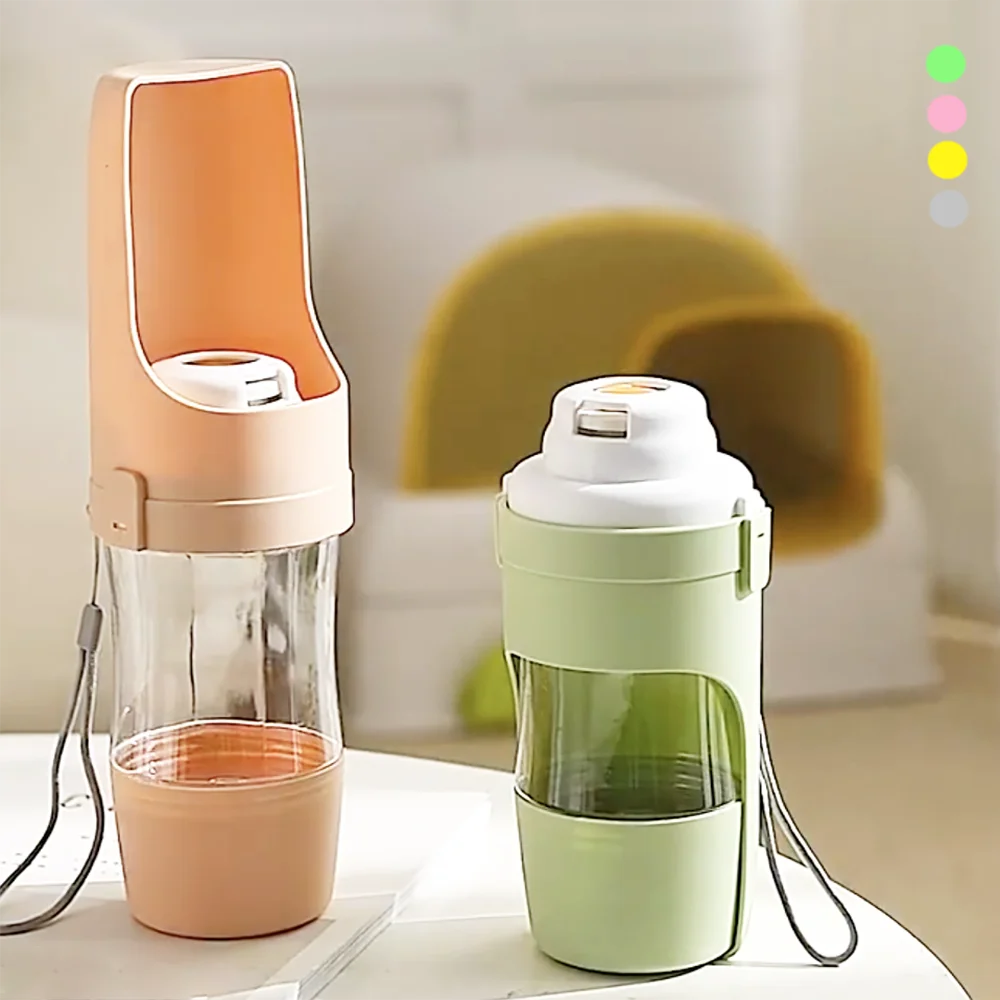 New Portable 2-In-1 Foldable Pet Water Bottle with Food Container Pet Travel Bowl Outdoor Drinking 1005010141967746