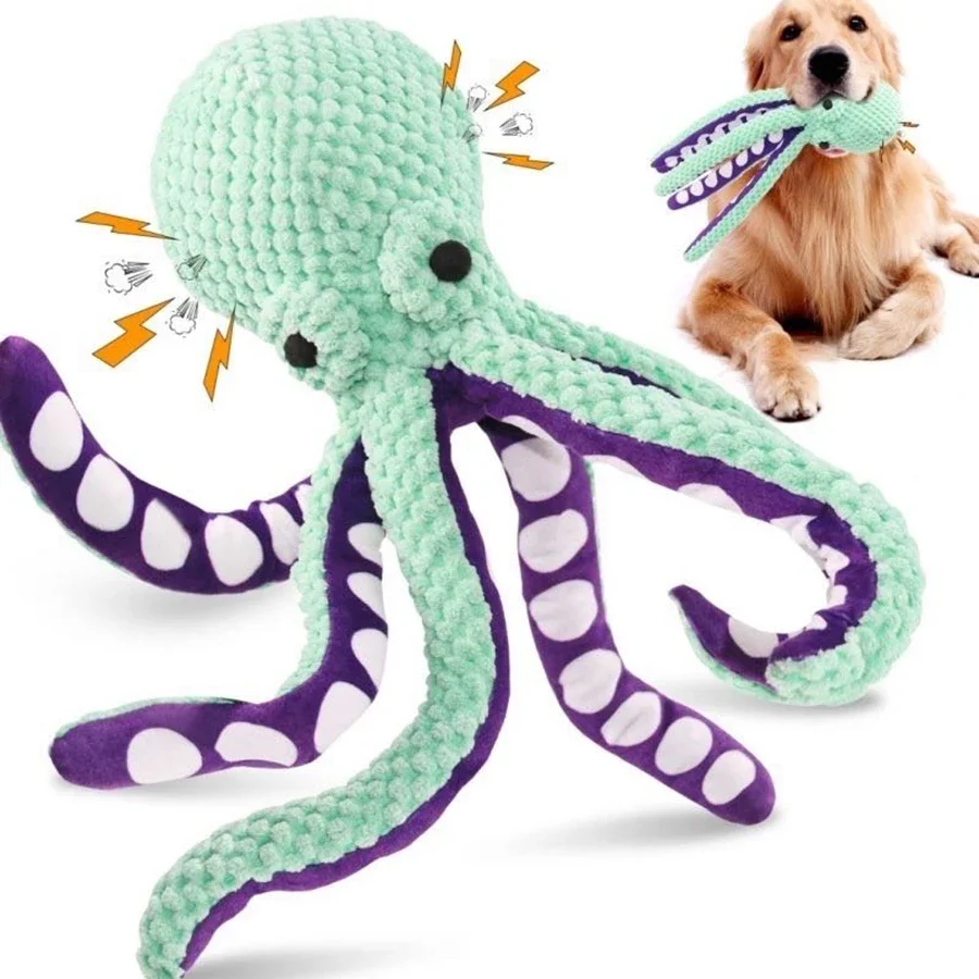 Pet Plush Octopus Toy Interactive Sound Anti-Demolition Home Large and Small Dog Boredom Companion 1005010143071557