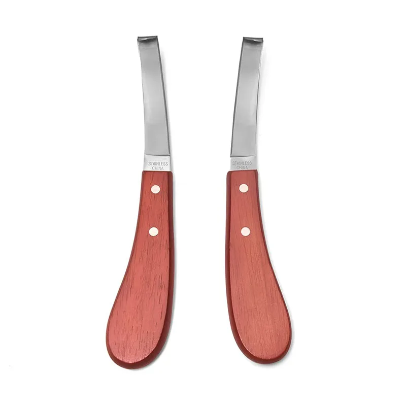 Horse Loop Hoof Knife Trimmer Blade Sheep Cattle Double Edged Shears Cutter Wooden Handle Stainless 1005010146257252
