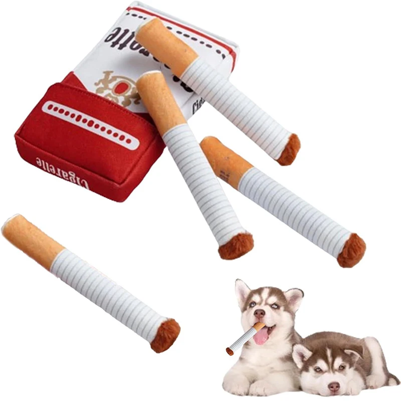 Dog Toy Funny Interactive Plush Dog Toys Creatives Cigarette Design Giggling Chewing Toys for Dog 1005010151111242