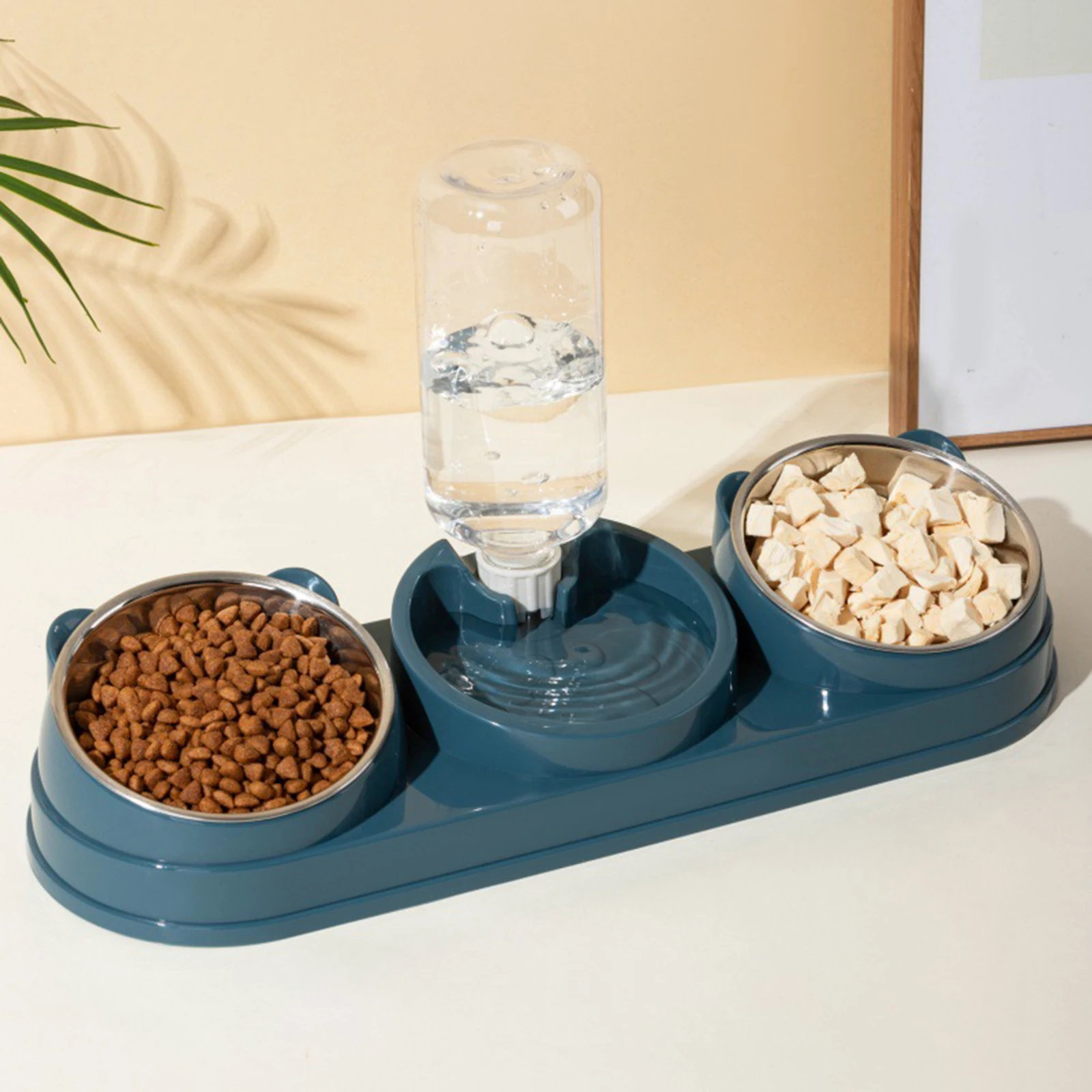 Dog Cat Bowls Water and Food Bowl Set Raised Dishes for Hamster Small Dogs Kitten Pet (3 in 1) 1005010151772596