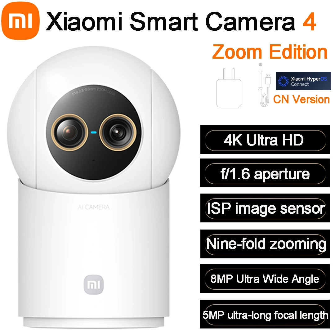Xiaomi Smart Camera 4 9X Zoom Edition 8MP+5MP Dual Cameras F/1.6 ISP Large Aperture 4K Image Sensor 1005010152327977