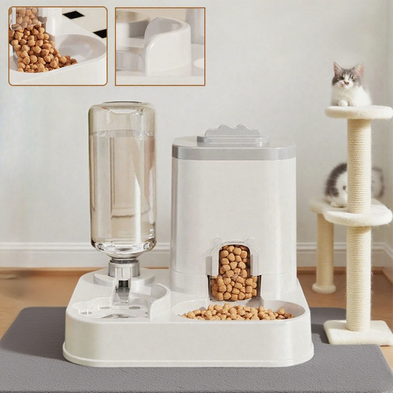 Automatic Cat & Dog Water Dispenser with Integrated Food Basin No Batteries Needed 1005010152787874