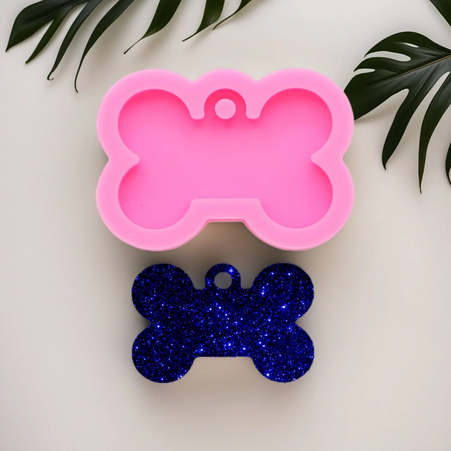 Shiny Pet Tag Dog Bone Shape Silicone Epoxy Keychain Mould for DIY Resin Casting Pendant Crafts 1005010157212969