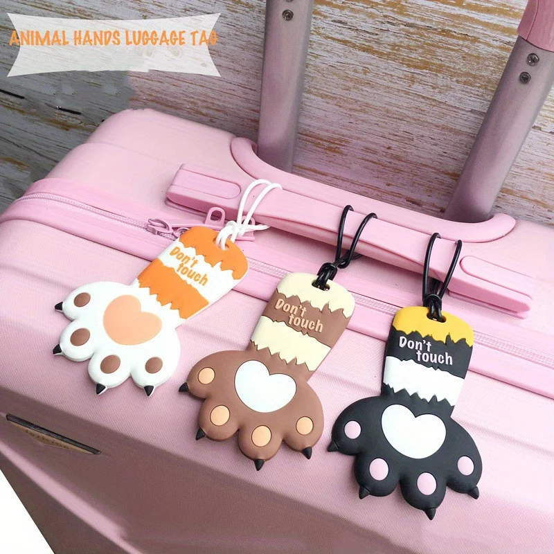 Macaron Colored Cat Paw Luggage Tag Check-In Anti Loss Ornament 1005010168586287