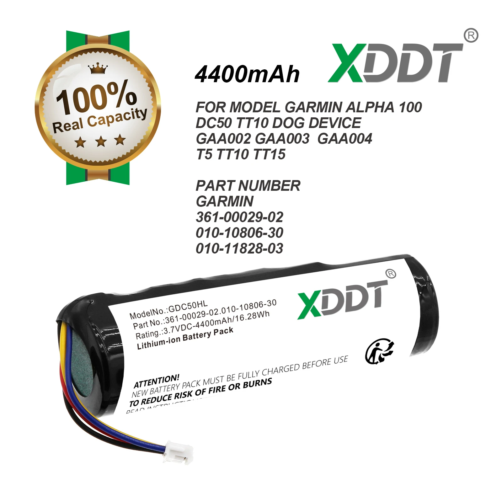 Dog Collar 4400mAh Battery for Garmin 010-10806-30 010-11828-03 361-00029-02 Alpha GPS Pig Hunting 1005010170396532