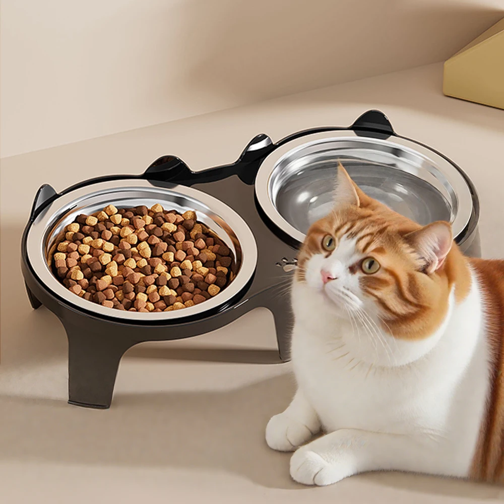 Stainless Steel Cat Food & Water Bowl with Anti-Tip Design Large Capacity Easy-Eat Design For (1PC) 1005010179420729