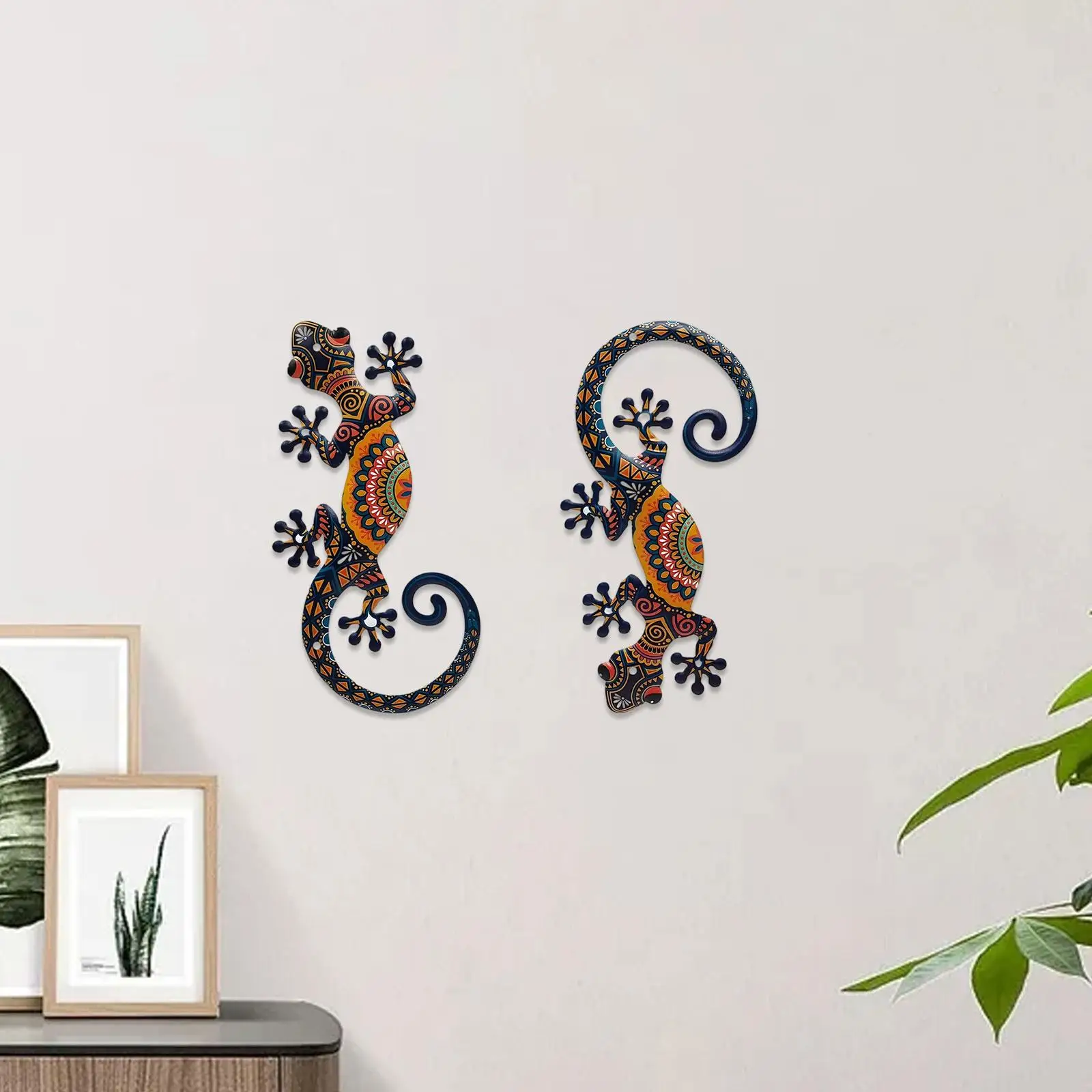 Gecko Wall Decor Decorative Hanging Sculpture Art Outdoor Decoration for Porch (2Pcs) 1005010181522433