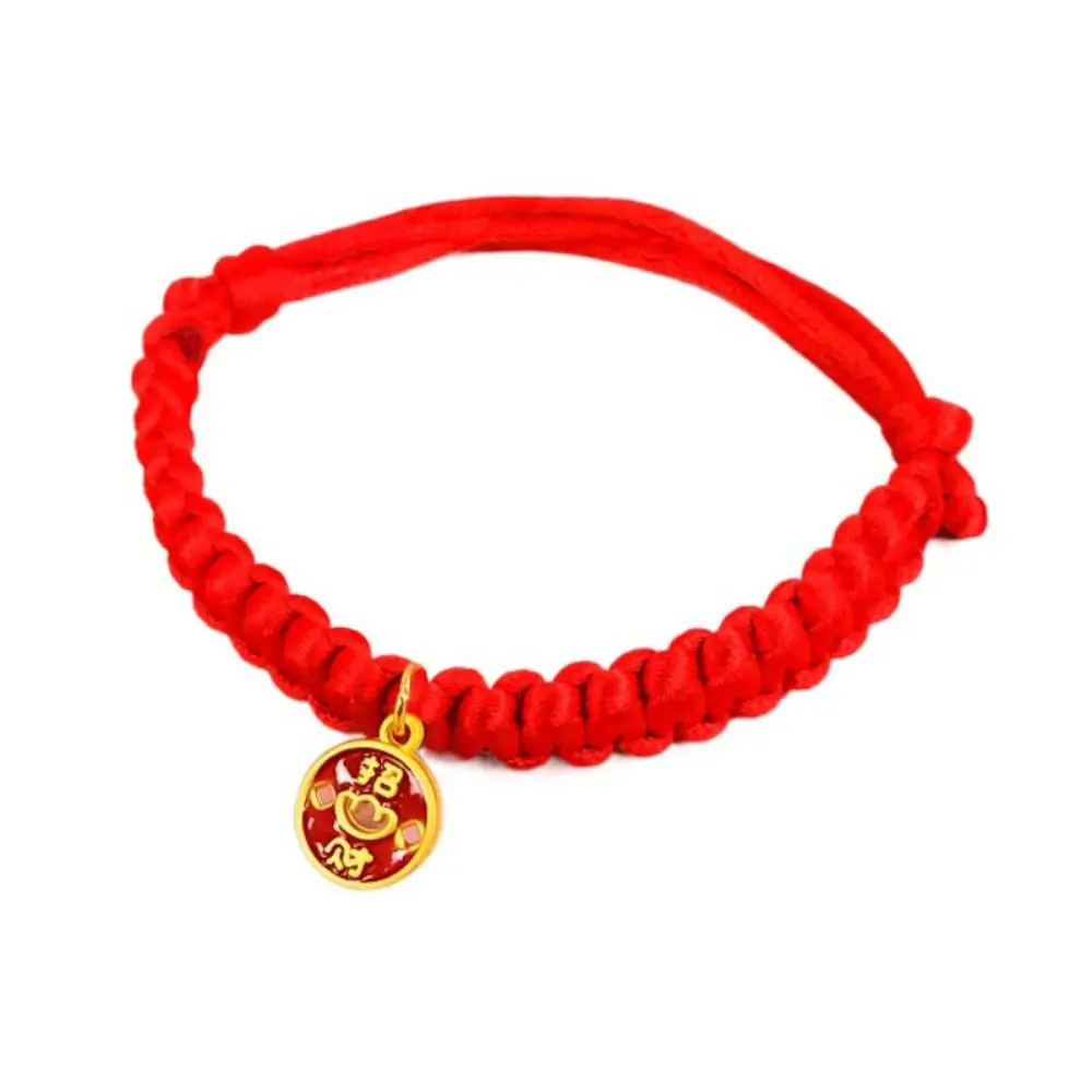 Traditional Red Rope Braided Cat Collar Adjustable Chinese Style Fortune Bell Lucky 1005010181825046