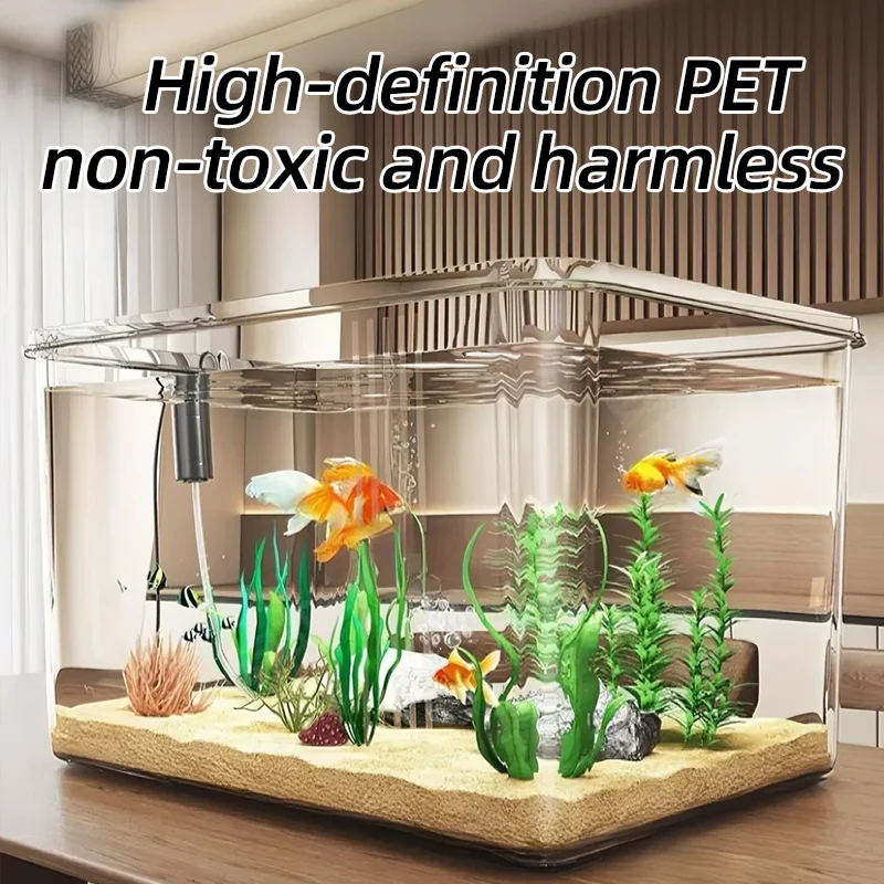 Transparent Aquarium Creative Desktop Fish Tank for Office Home Decor Rectangularbare 1005010183592949