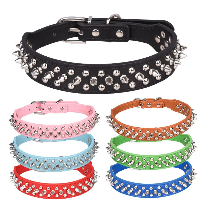 Dog Cat Collar Spiked Studded Pet Necklace for Small Medium Dogs Bulldog Adjustable Anti-Bite 1005010226705039