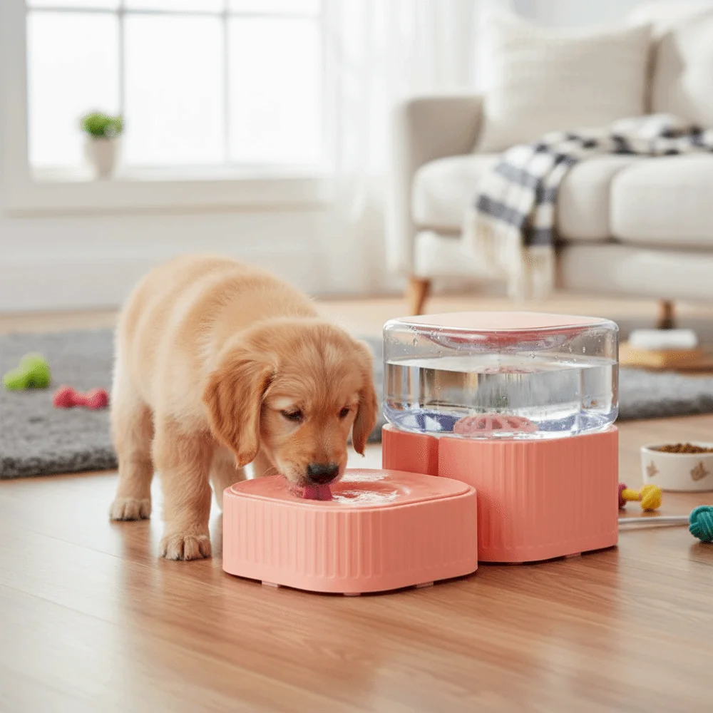 Non-Slip Automatic Pet Feeder Drinking Fountain Detachable Water Plastic Cat Dispenser Daily Feeding 1005010229040111