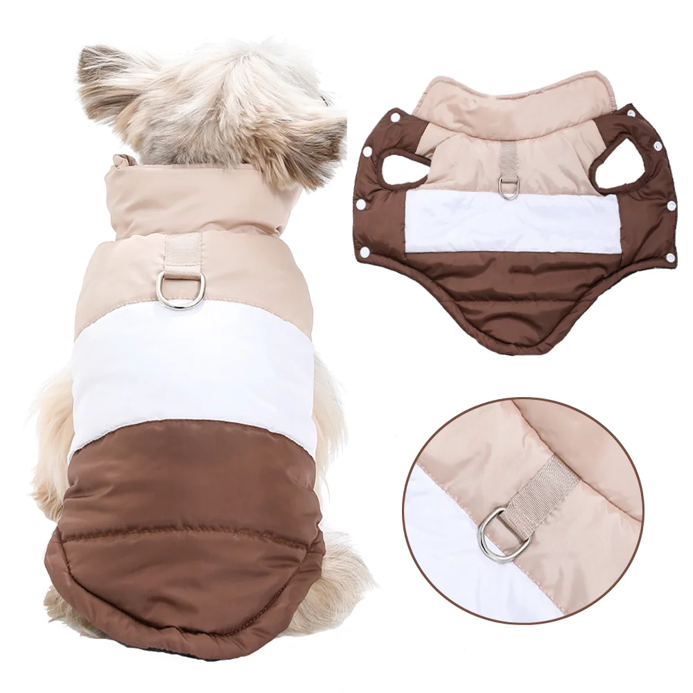 Dog Clothes for Autumn Winter Warm Pets Jacket with D-Ring Outdoor Waterproof Puppy Vest Coat Small 1005010236075124