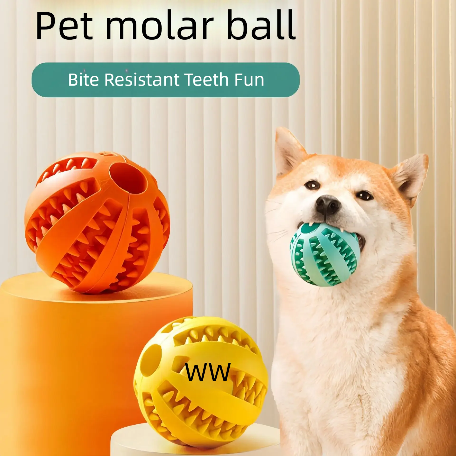 Interactive Dog Food Ball Rubber Pet Toy for Small Large Dogs Puppy Cat Chewing Toys Tooth Cleaning 1005010238280676