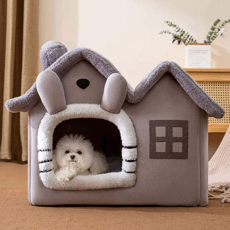 Foldable Dog House Kennel Bed Mat for Small Medium Dogs Cats Winter Warm Cat Bed Nest Pet Products 1005010240153719