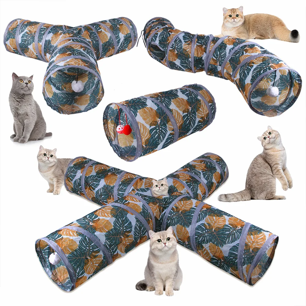 Cat Tunnel Pet Supplies S T Pass Play Tunnel Foldable Cat Toys Breathable Drill (1Pcs) 1005010241536377