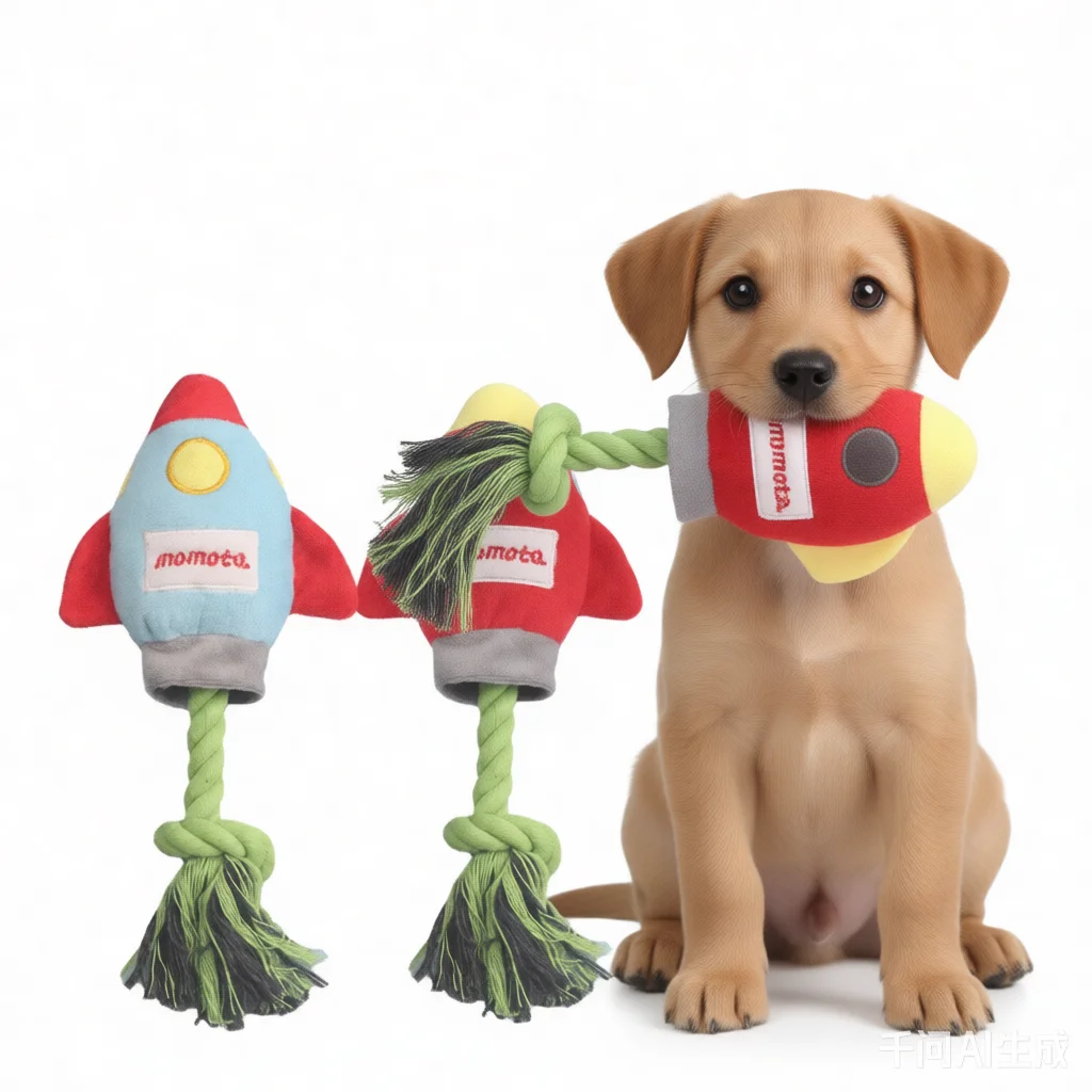Rocket Shaped Plush Dog Toy Bite Resistant Chew Corduroy Materia Suitable for Small Large Dogs 1005010242236595