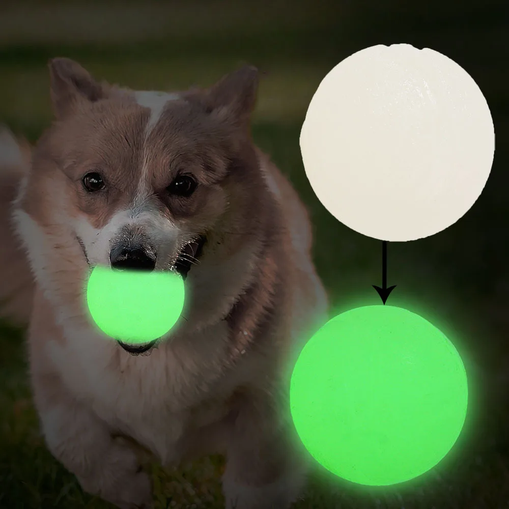 Dog Chew Toys Ball, Glow in the Dark, Durable for Teething, Pet Molar Toy to Relieve Boredom (2PCS) 1005010247977920