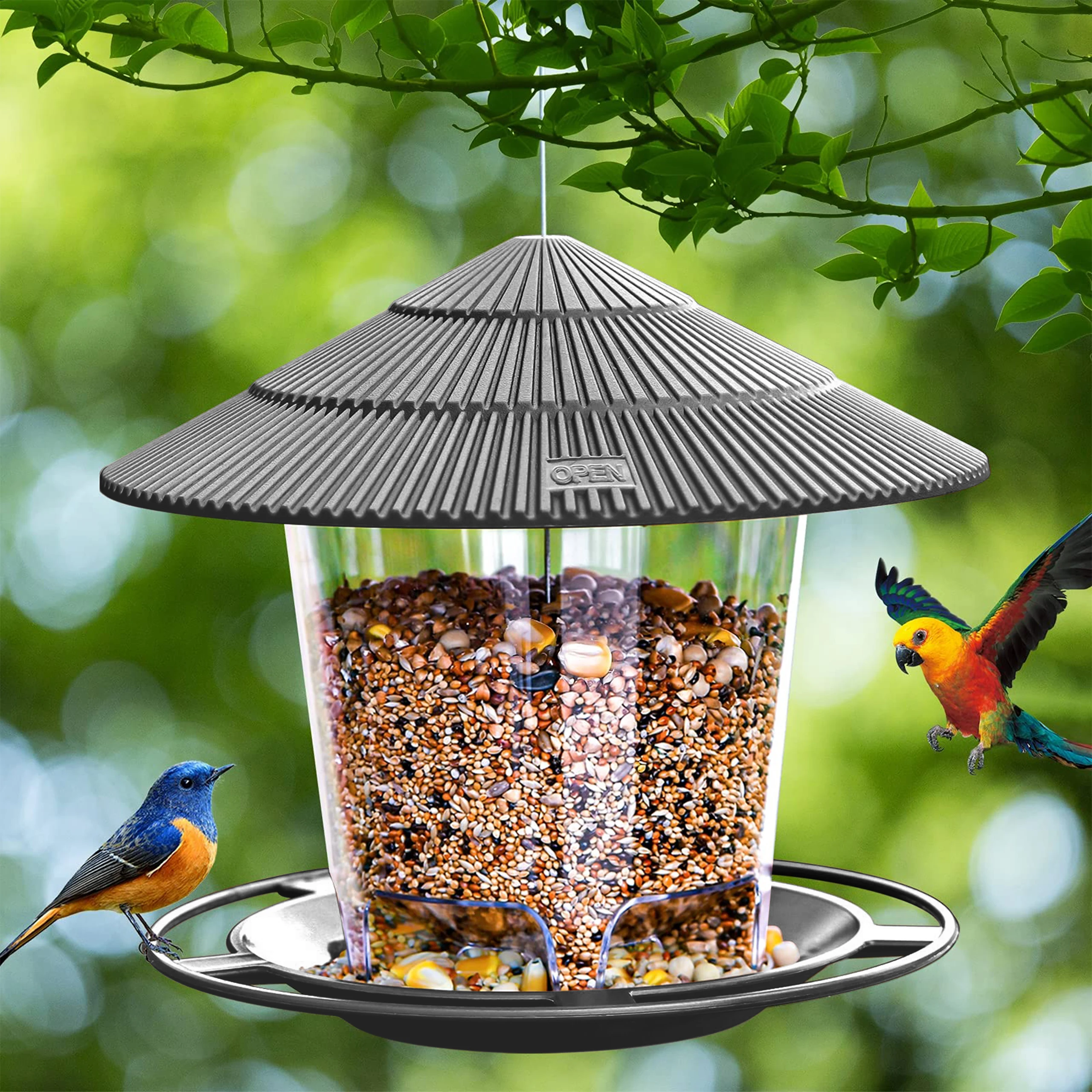 Bird Feeder Automatic Foot Feeding Tool Outdoor Hanging Nut Feeding Multiple Hole 1005010249673085