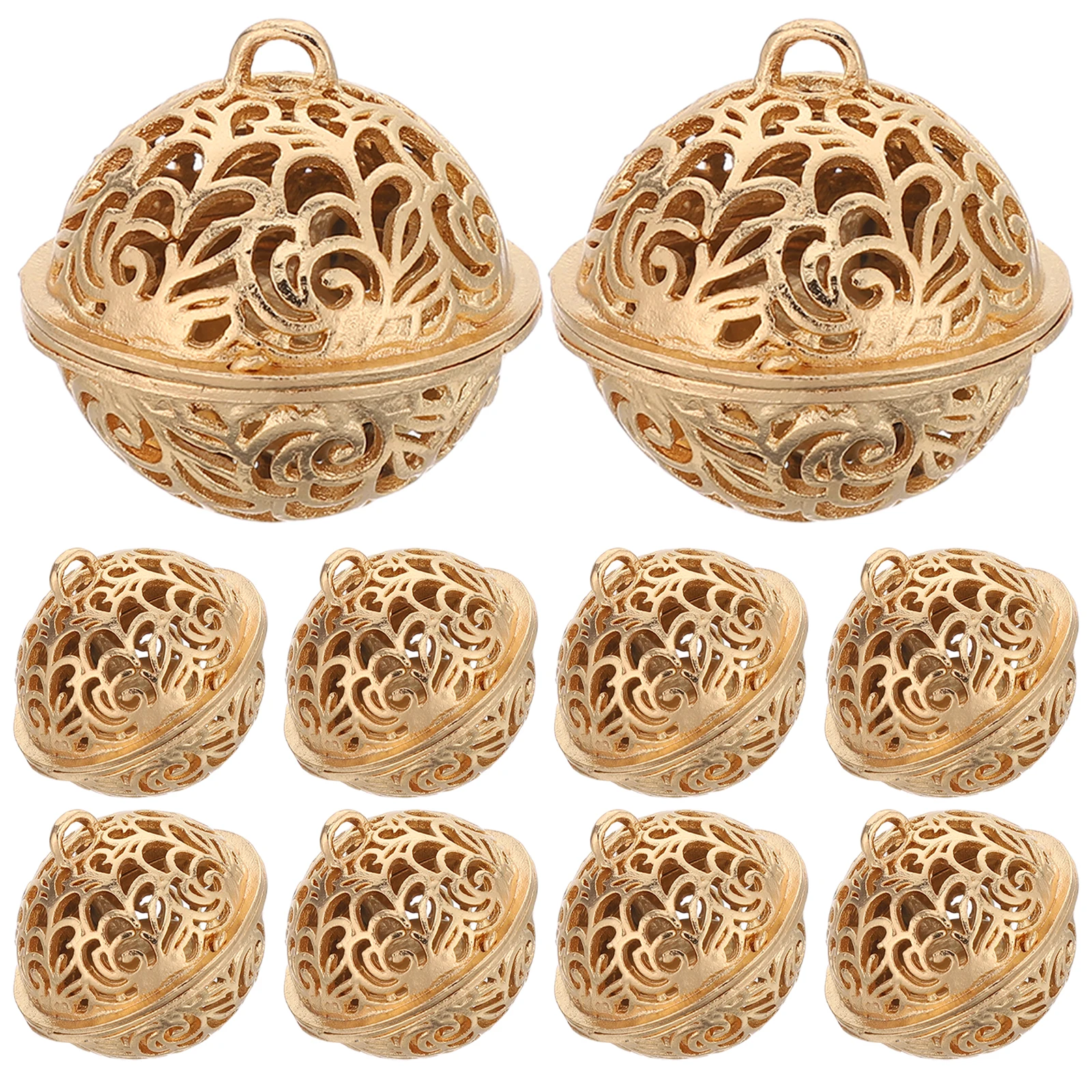 Hollow Jingle Bells Vintage Tin Alloy Electroplated Hollow Craft Bells for DIY Home (10Pcs) 1005010258436923