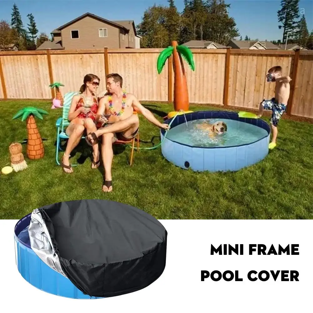 Portable Dog Pool Cover Round Easy Set Foldable Pet Bath Pool Cover Above Ground Bathing 1005010263229562