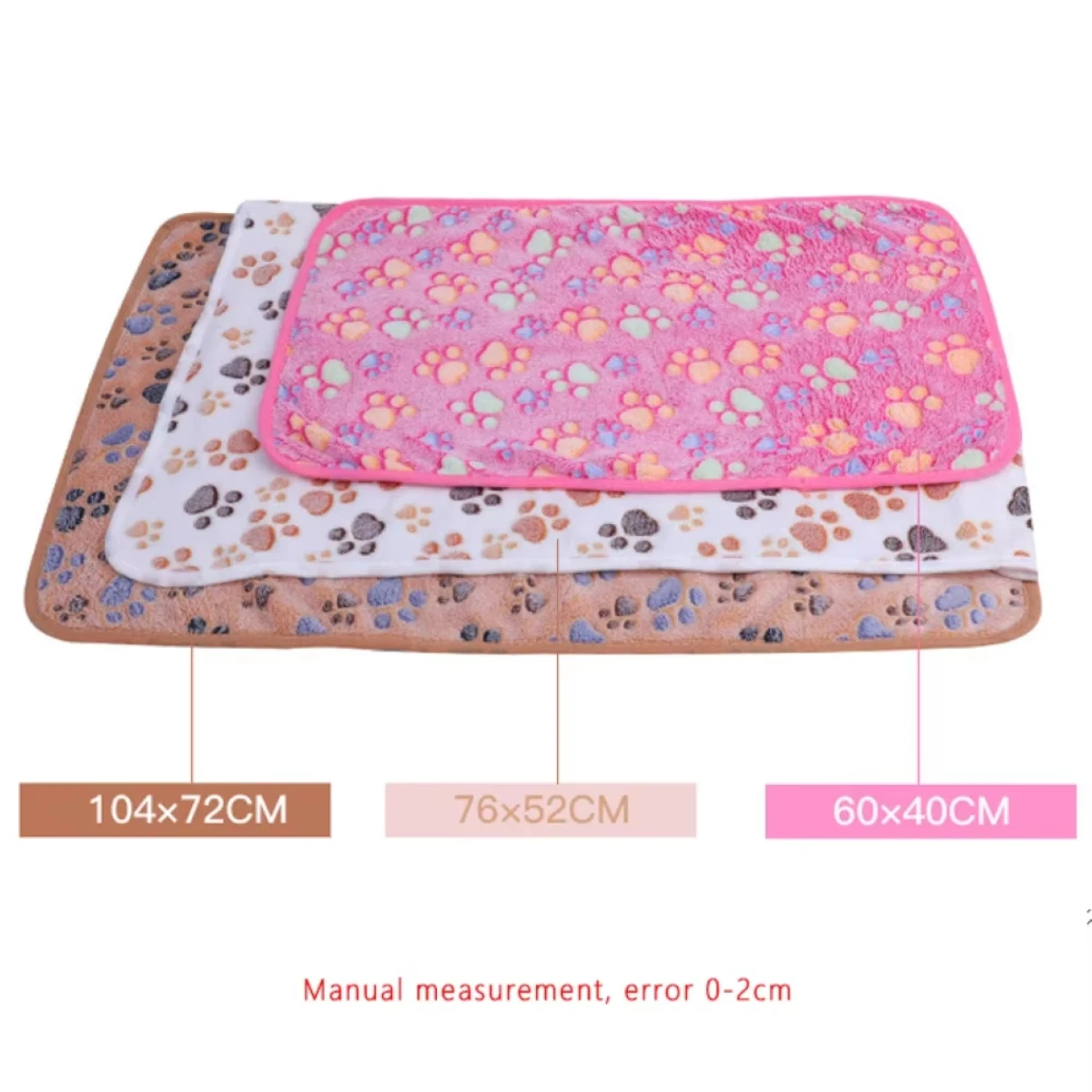 Soft Fluffy Multicolor Pet Blanket Cute Dog Paw Print Blanket Pet Mat Warm 1005010264009272