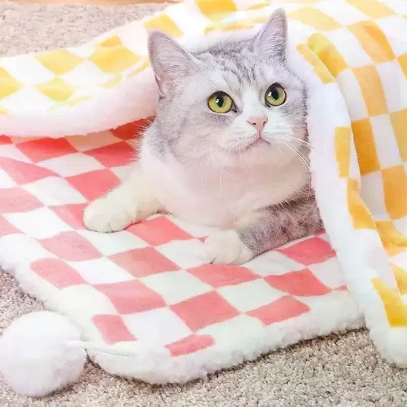 Large Size Soft Pet Dog Blanket Mat Plush with Balls Pet Sleeping Blanket for Dogs Cats Warm Cat 1005010281243632