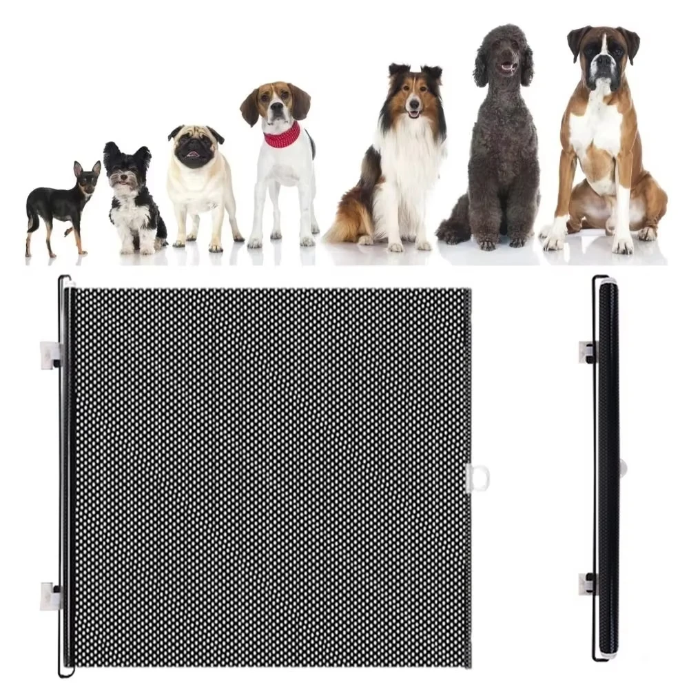 Retractable Pet Safety Gate Wide, Indoor Mesh Fence for Dogs & Kitten 1005010284772056