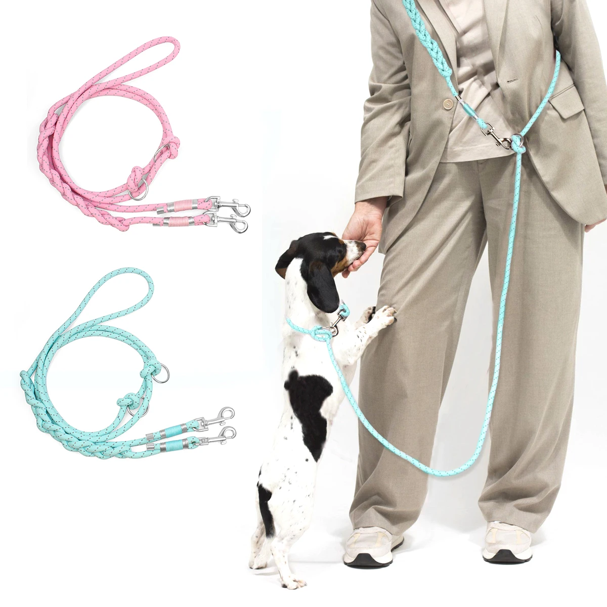 Pet Dog Leashes Adjustable Free Hands Rope Outdoor Reflective Nylon Walking Dog Running Travels 1005010288288596