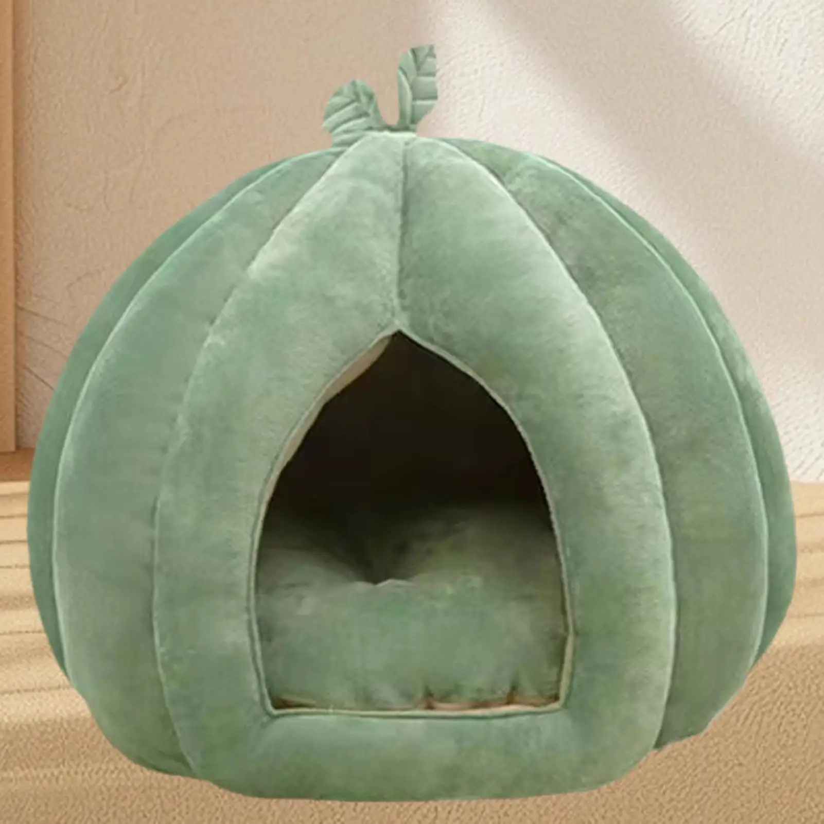 Halloween Thickened Pet Bed Enclosed Cat Nest Warm Cat Bed Pumpkin Shape Pet Sleeping House 1005010288844646