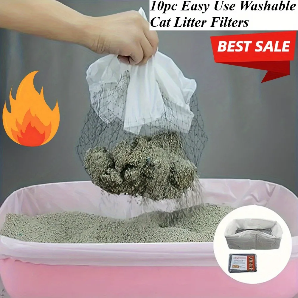 Washable Cat Litter Filters, Easy to Use, Recyclable, Excellent Workmanship (10pcs) 1005010298095441