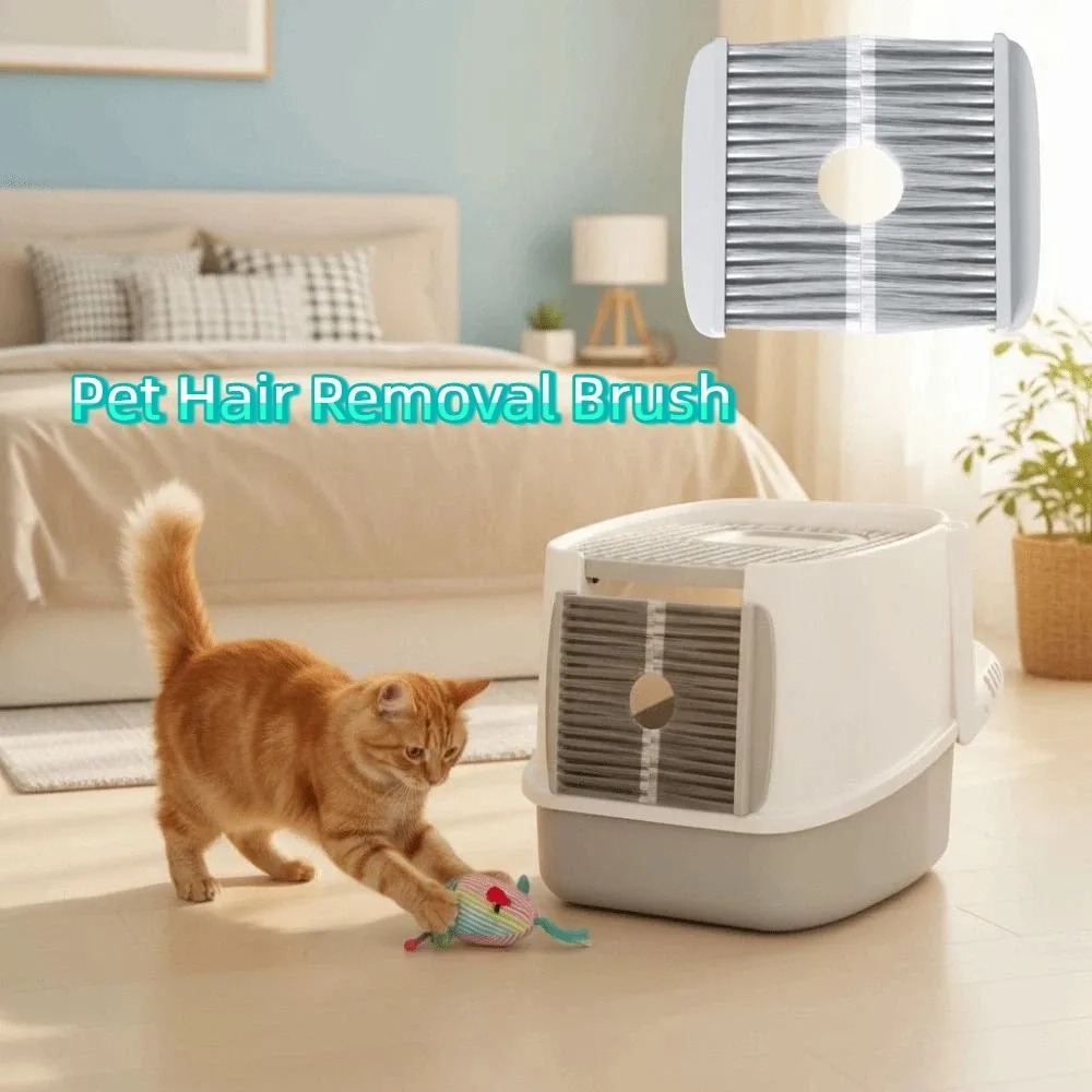 Effective Cat Floating Hair Door Self-Adhesive Multifunctional Litter Box Door Brush Professional 1005010301348521