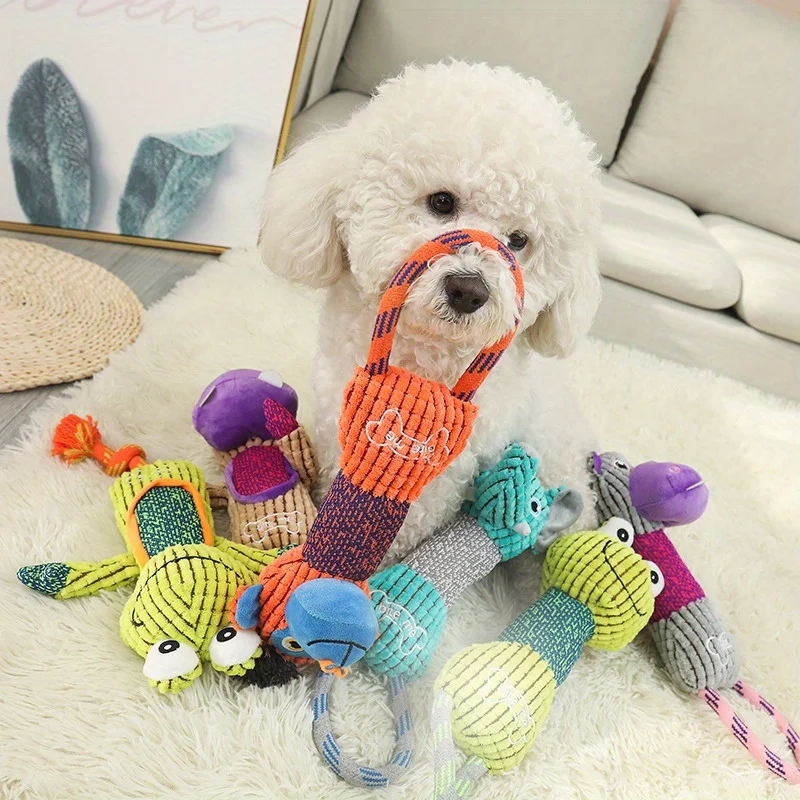 Squeaky Corduroy Dog Chew Toy Animal Shape Bite Proof Durable Play Training Toy Suitable For Puppy 1005010323832221