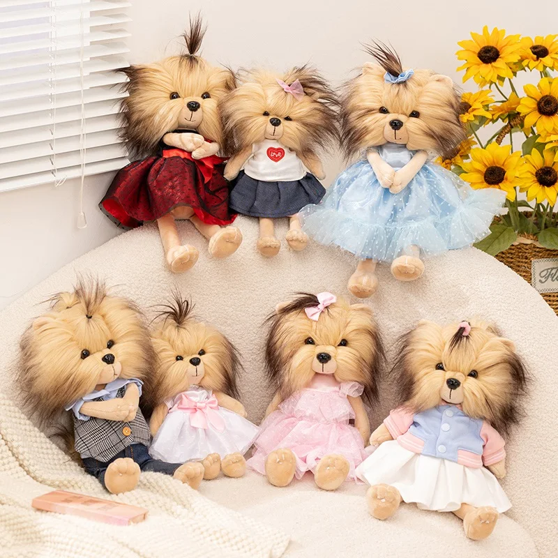 Lifelike Yorkshire Terrier Couple Plush Toys Realistic Simulation Stuffed Dog Fluffy 1005010331465776