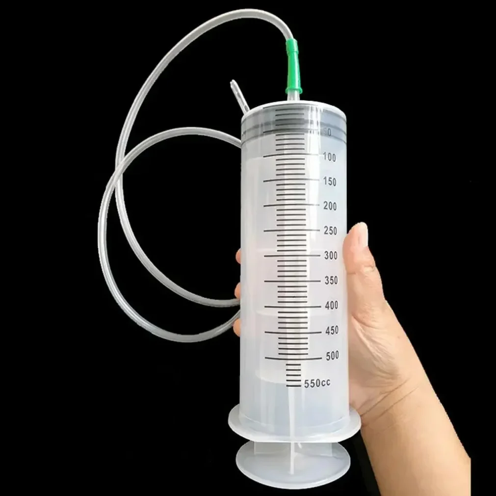 550ml Large Capacity Syringe Syringes Reusable Pump Measuring 1m Tube Pet Feeding Big Syringe (100ml) 1005010331923478