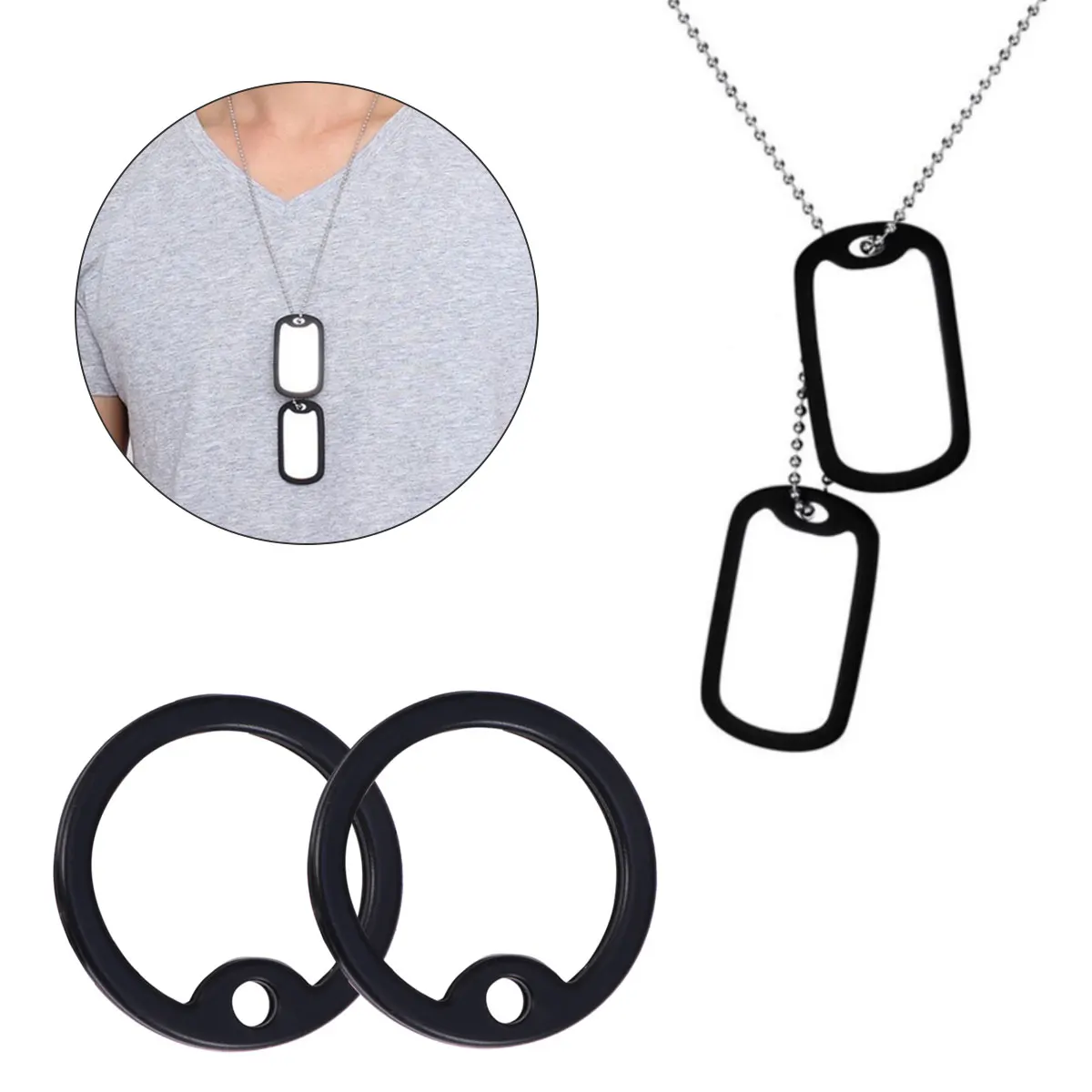 Military Dog ID Silencers Silicone Dogtag Silencers Custom Make Necklaces for Pet Collar (2Pcs) 1005010339951965