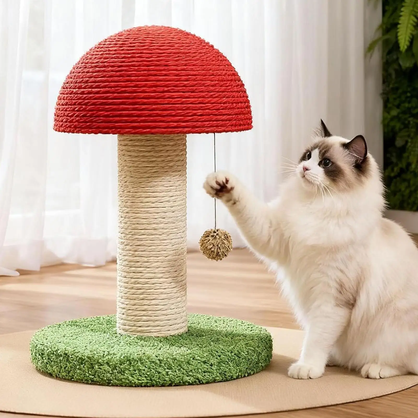 Cat Scratching Tree Cute Mushroom Wear-Resistant Scratching Column Kitten Climbing Frame Kitty Toys 1005010354098255