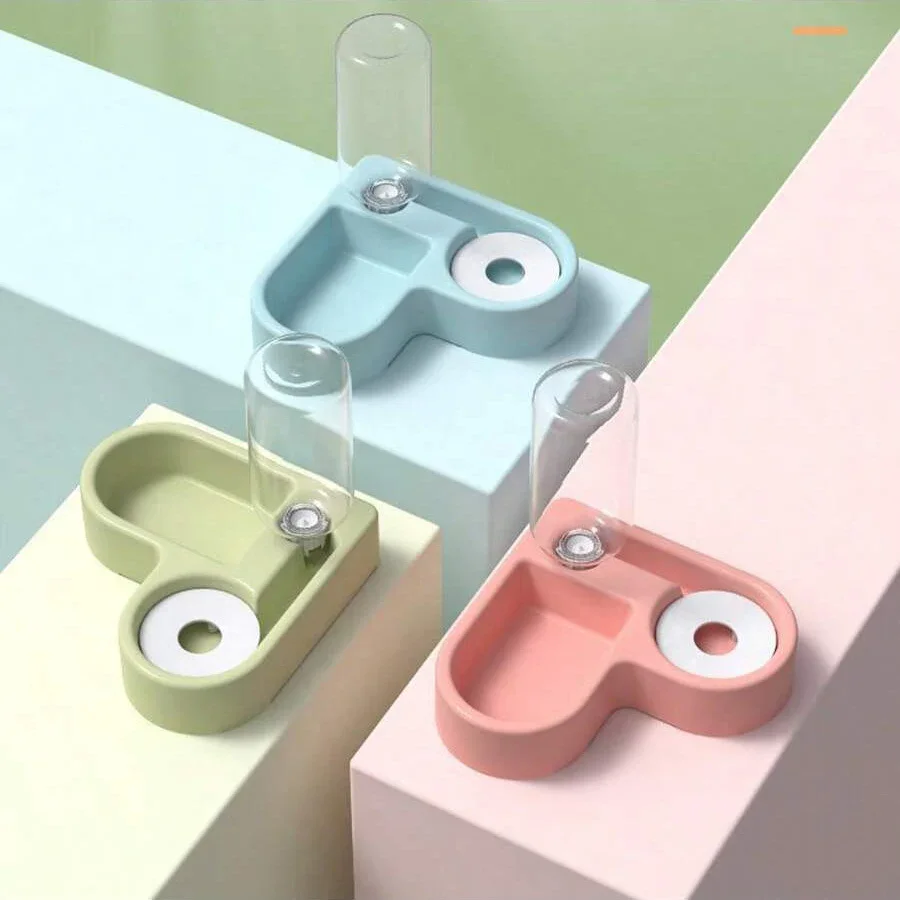 Cat Bowl and Dog Bowl Double-Bowl Automatic Water Dispenser and Food Bowl 1005010354890764
