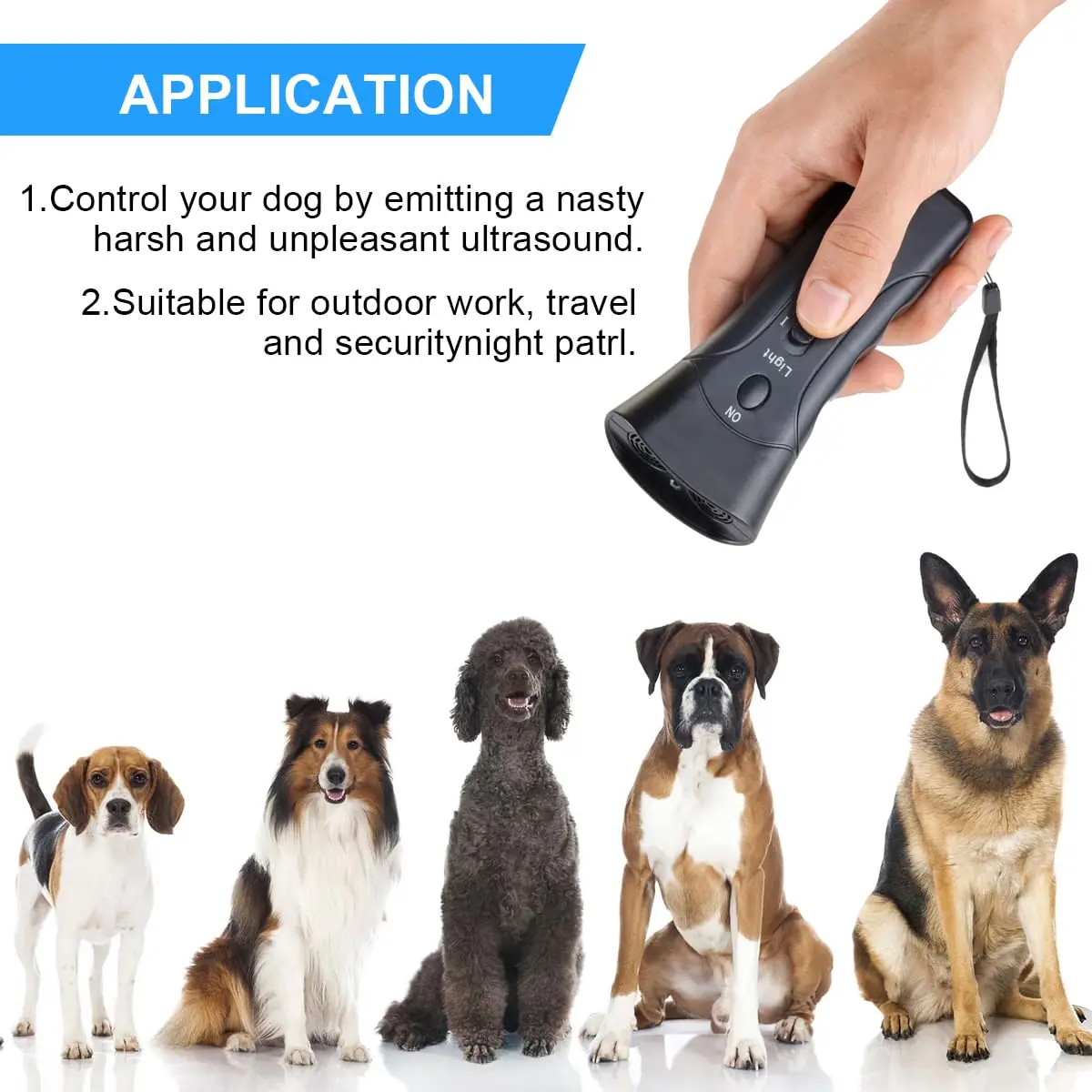 Ultrasonic Dog Bark Control Device with LED Light Stop Barking Deterrent Trainer for Pets Behavior 1005010364371886