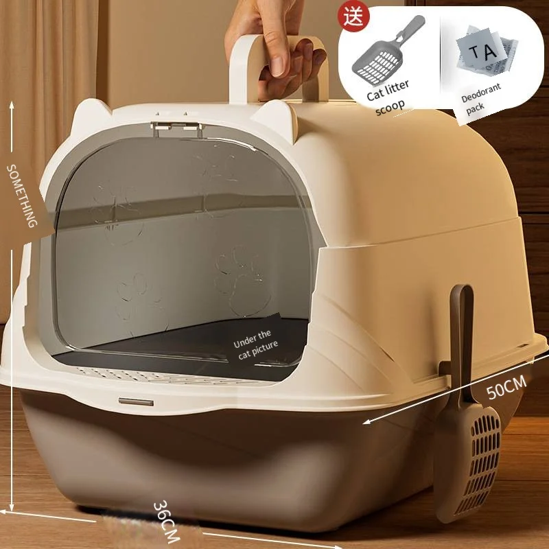 Large Fully Enclosed Cat Litter Box with Open Top for Splash Prevention Pet-Specific Toilet 1005010388989835