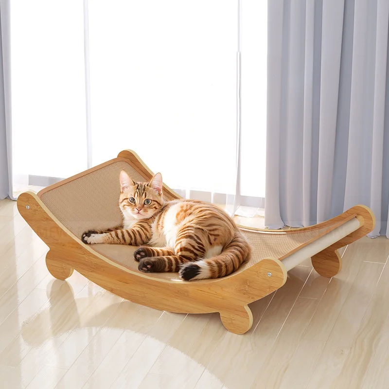 Cat Scratcher Board Cat Rocking Chairs Beds Cat Hammock Adjustable Detachable Wood Sisal Hemp 1005010392373551