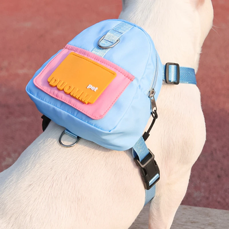 Waterproof Pet Backpack for Dogs Puppy Bag with Harness Collar Outdoor Travel Dog Snacks French 1005010396793174