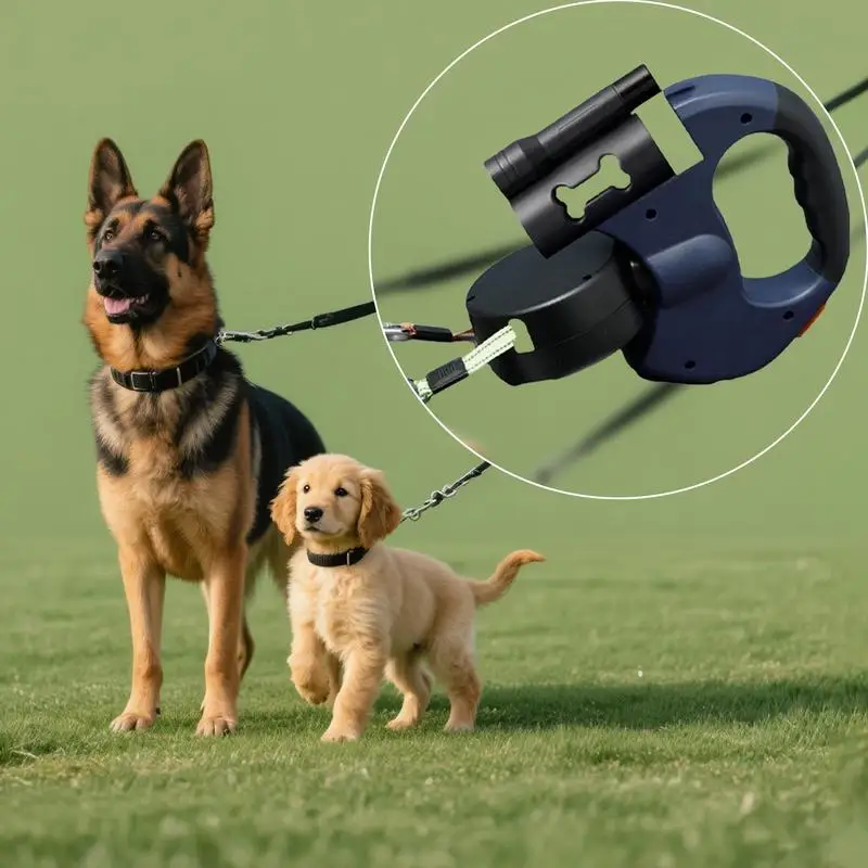 New 2 Dog Retractable Leash, No Tangle, 10ft Distance 25lb/Each 1005010399307959